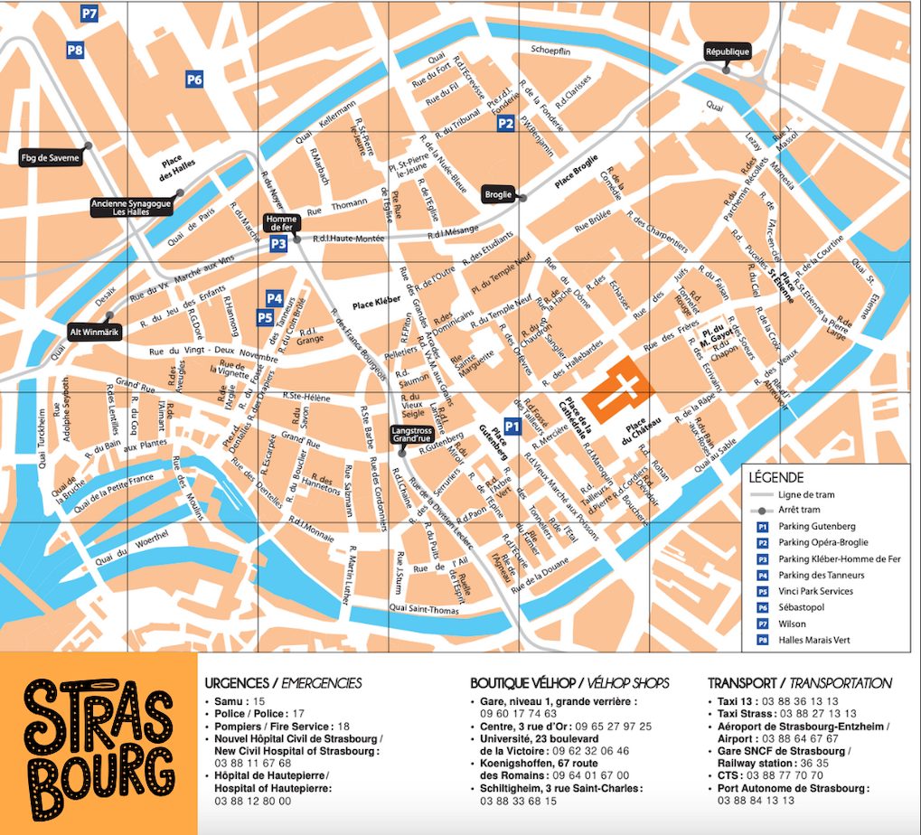 carte strasbourg plan centre ville