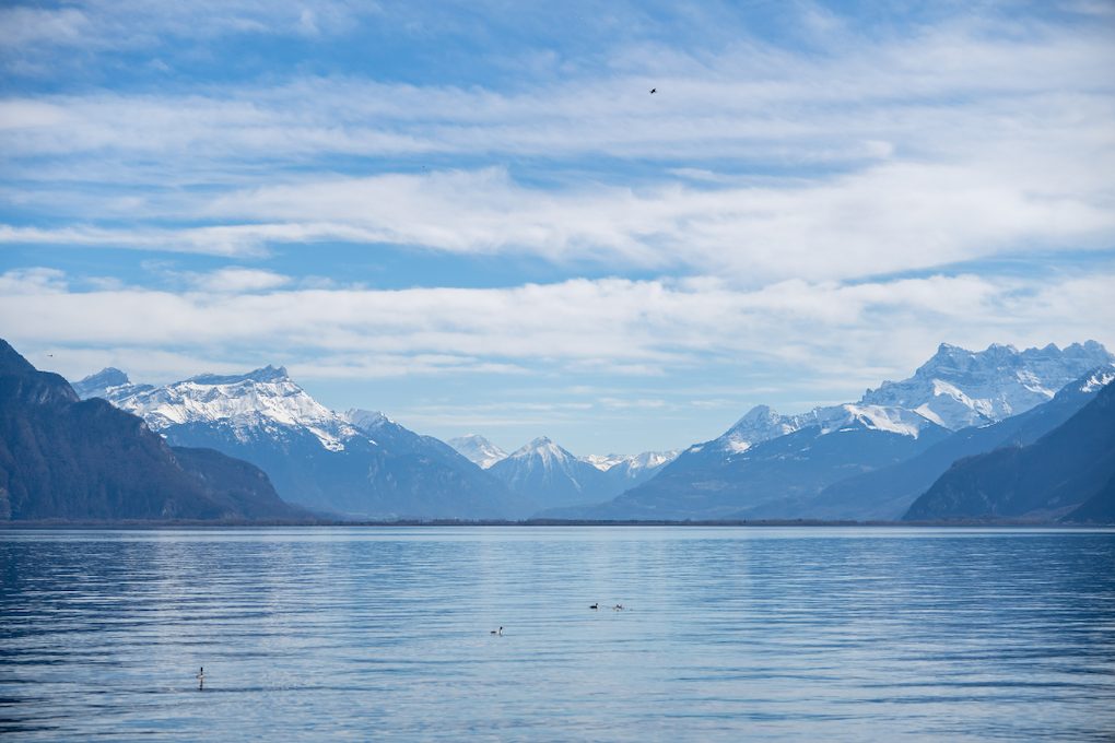 lac leman montagne neige
