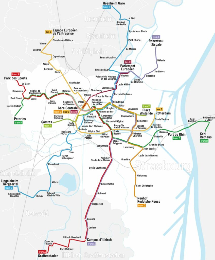 carte strasbourg tram